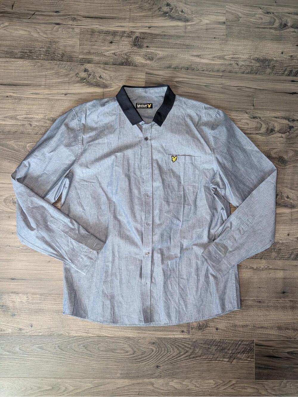 Lyle & Scott Mens  Button Down Shirt Denim Blue XL